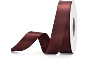 YAMA Double Face Satin Ribbon - 7/8" 25 Yards for Gift Wrapping Ribbons Roll, Burgundy