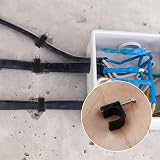 SZCXDKJ 8MM Round Electrical Cable Clips 100 Pcs Black Wire Management view 5