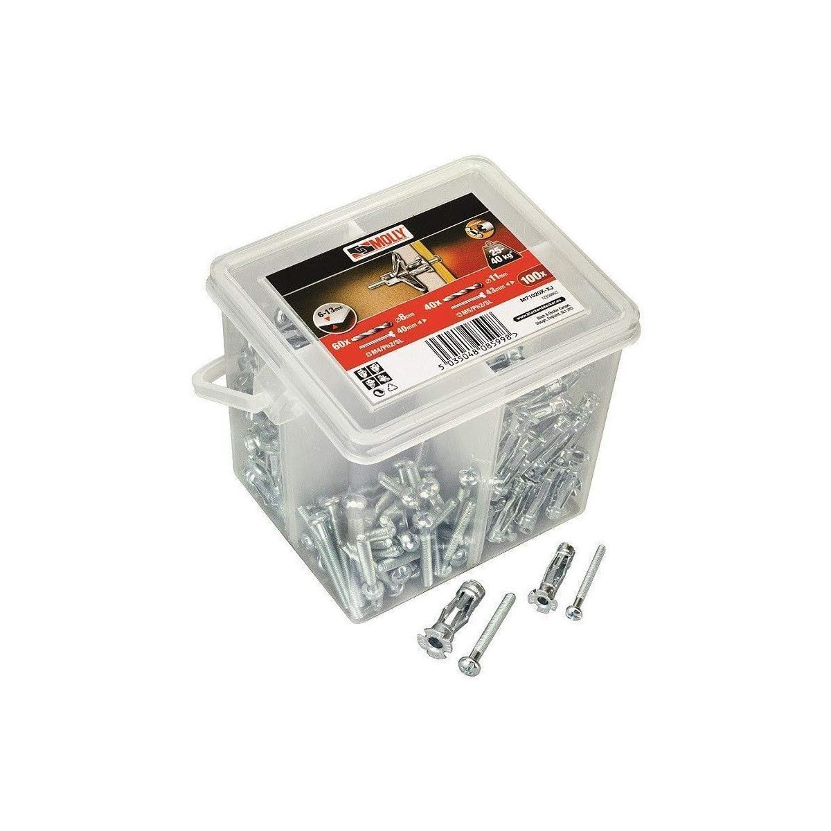 Molly M71020X-XJ Box of 100 Plugs, Grey