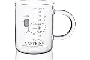 PSZEZNZ Caffeine Beaker Mug,Caffeine mug, Chemistry Mug 16 oz Borosilicate Glass Coffee Mugs,Coffee Mugs,Measuring for Coffee, Graduated Beaker Mug (450ml)