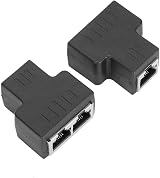 Asixxsix Ethernet Splitter Cable Extender 1-in 2-out LAN Connector for TV PC view 4