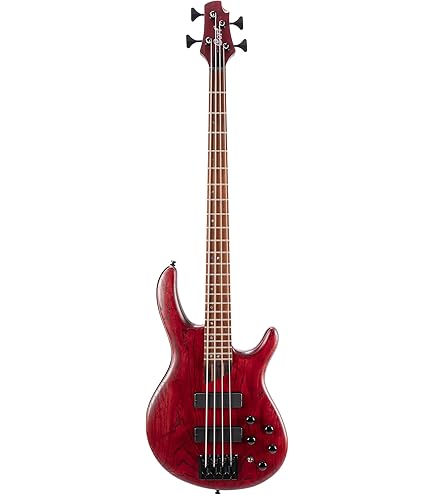 Amazon.com: Cort Artisan Series C5 Deluxe 5-String Bass Candy Red