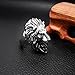 316L Titanium Steel Vintage Big Lion Head Punk Rock Gothic Ring Mens Biker Personalized Cool White Band