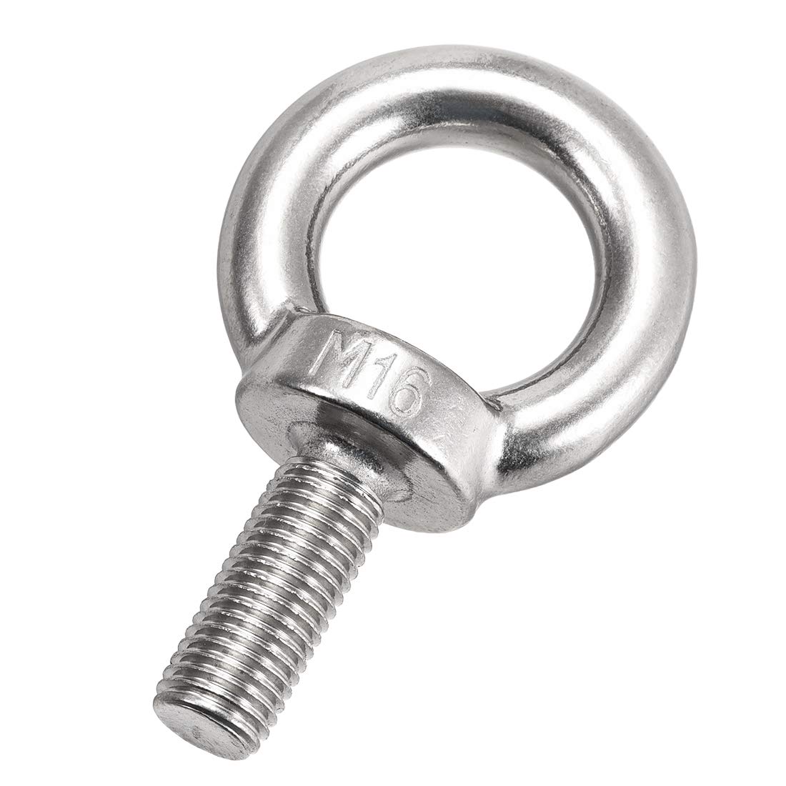 Sourcingmap Lifting Eye Bolt M16 x 40mm Male Thread 304 Stainless Steel for Hanging, Pack of 2