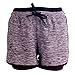 RIBOOM Women Workout Fitness Running Shorts, Double Layer Elastic Waistband Sport Shorts