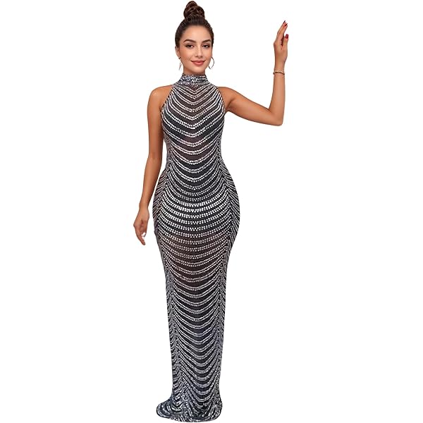 women's elegant pure color see through hot drilling evening dress Amazon.com: Women Sexy Hot Drilling Process Sexy Mesh See Through Bodycon Dress Party Club Night Dress S Beige : Clothing, Shoes & Jewelry