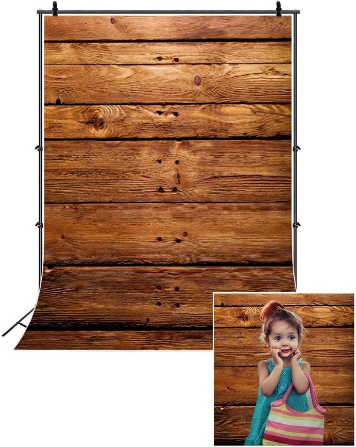 Leowefowa Vintage Wood Board with Nail Marks Backdrop 3x5ft Rustic Wood Plank Background for Photography Children Kids Adult Portrait Shoot Baby Birthday Baby Shower Party Banner Selfie Props
