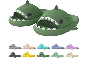 rosyclo Shark Slides for Women and Men, Cute Shark Slippers Adult Youth Cloudy Summer Soft Lightweight Anti-Slip Thick Sole Beach House Cloud Cushioned Shower Slide Sandals Indoor Outdoor