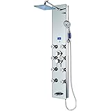 Blue Ocean 52" Aluminum SPA392M Shower Panel Tower with Rainfall Shower Head, 8 Multi-functional Nozzles