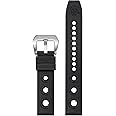 Steeldive Rubber Dive Watch Strap, 20mm Soft Replacement Watch Bands Black Waterproof Sport Watchbands for Men and Women