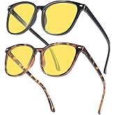 FIMILU 2 Pack Night Vision Glasses for Women, Polarized Night Driving Glasses Anti-Glare and Enhance Vision at Nighttime