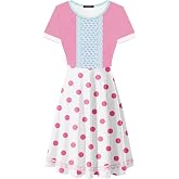 Deerose Halloween Dresses Women Printed Short Sleeve Tunic Dresses | Festival Pattern, Short Sleeve, Elastic Wasit, Crew Neck, Knee Length