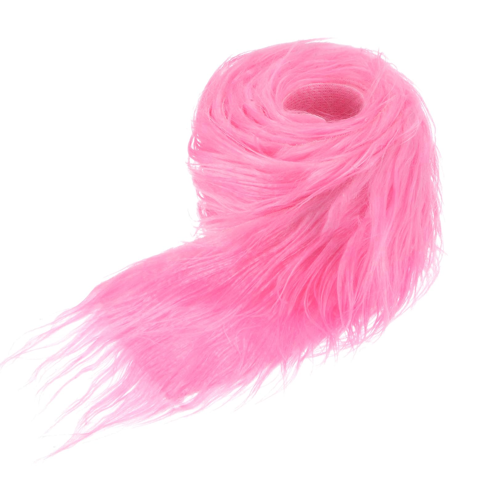 M METERXITY Faux Fur Fabric Precut Strips, 59x4 Inch Plush Faux Fur Fabric Square Fluffy Fuzzy Craft Fur for DIY Crafts/Christmas/Halloween Gnome Beard/Cosplay [Pink]