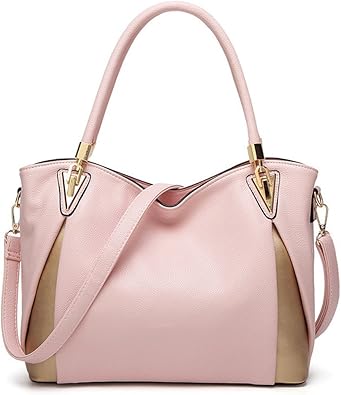 Amazon Msy Yien レディース ハンドバッグ 2way 本革 シンプル 斜めがけバッグ Ol 通勤 バッグ ハンドメイド 大容量 おしゃれ ショルダー バッグ ピンク ハンドバッグ
