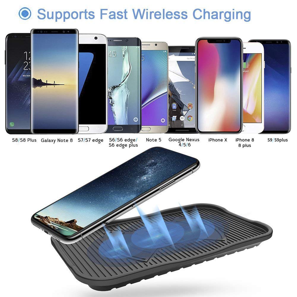 Szlinkage Silicone Wireless Charger 10W Fast Wireless Charging Pad for iPhone X, iPhone 8/8 Plus,Samsung Galaxy S9/S9Plus S8/S8 Plus,S7/S7 Edge,Note 8/Note 5 and All QI-Enabled Devices
