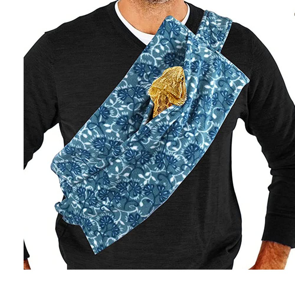 Yih Vane Coral Fleece Reptile Carrier Sling for Lizards Bearded Dragons Small Animals