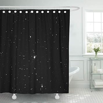 Amazon Com Emvency Fabric Shower Curtain With Hooks Black