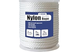 MERIANE 3/8" Nylon Rope 100 Ft – Multipurpose Heavy Duty Ropes – Abrasion & UV Resistant – Ideal Use for Camping, Clothesline, Marine Rope Flag Line - Shock Absorption Rope for Indoor Outdoor