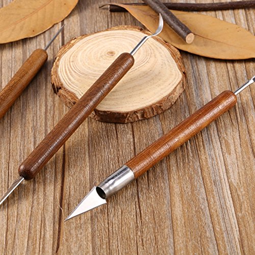 6pcs Sculpting Tools Set,Pottery Clay Tool Set Carved Clay Stainless Steel for Brushing Scraping Cleaning Smoothing Shaping