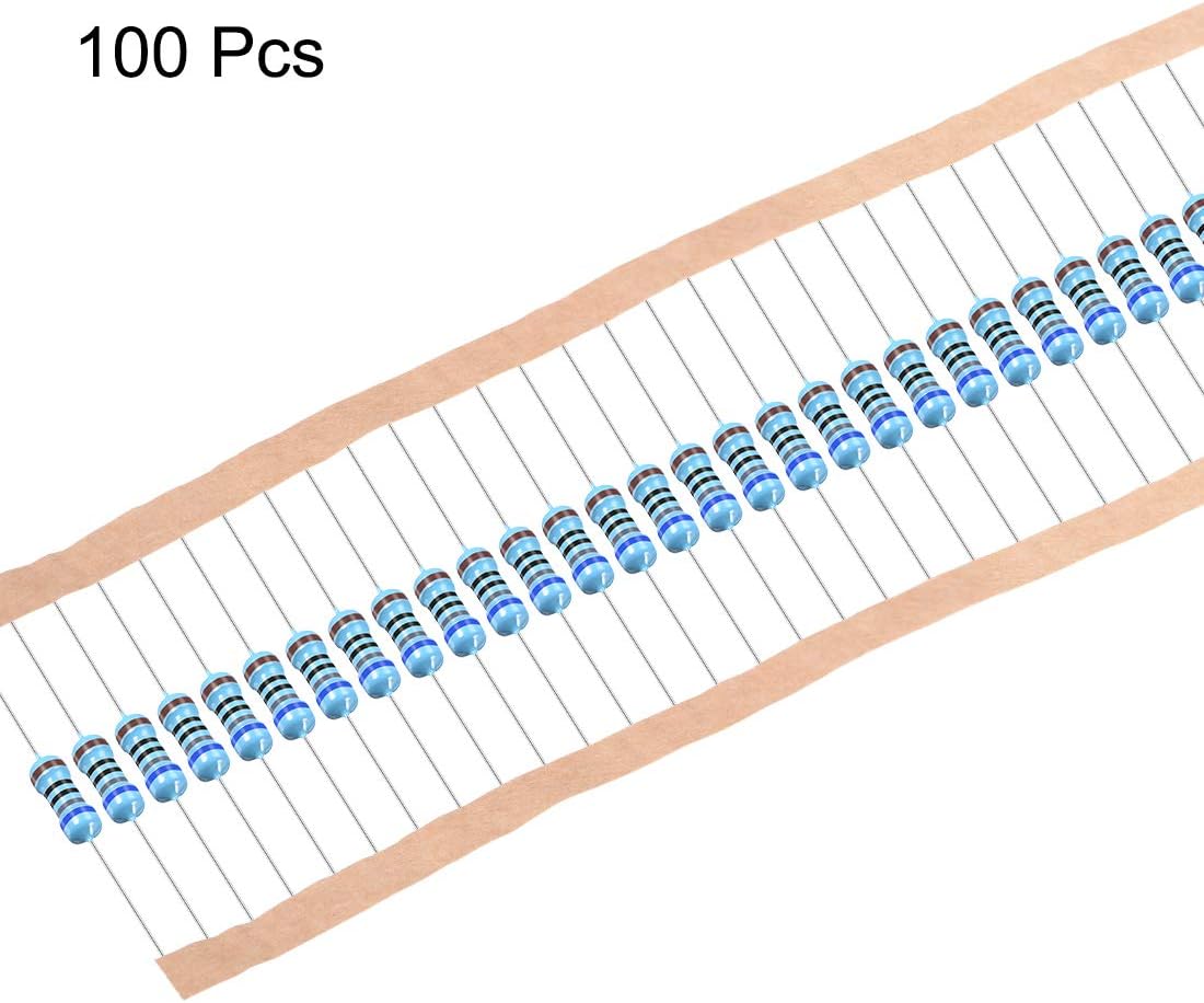 sourcing map 100Pcs 680 Ohm Resistor, 1/2W 1% Tolerance Metal Film Resistors, Lead, 5 Bands for DIY Electronic Projects and Experiments - Image 4