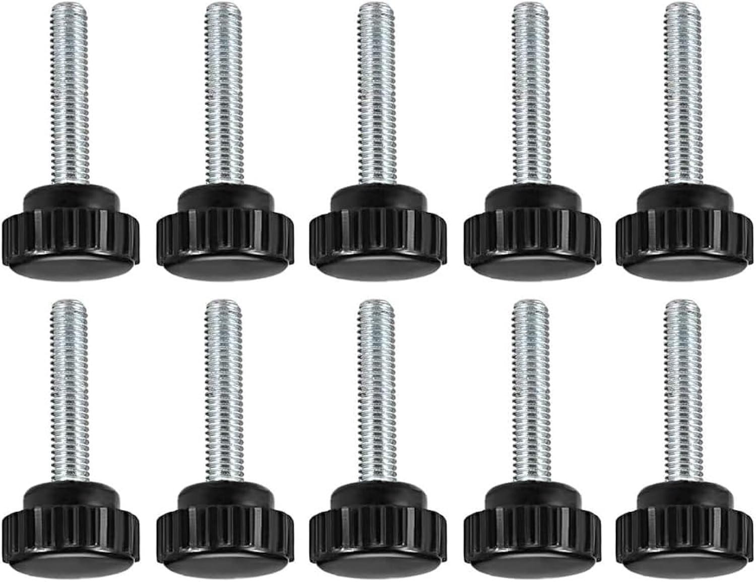 Boxonly Knurled Thumb Screw for Saw Drill Press Lathe and Routing Jigs Packaging Machinery Printing Equipment Clamping Knobs Grip Threaded Hand Bolt Knobs M6 x 25mm 10pcs — image 1