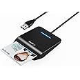 AKERU CAC Card Reader with LED Indicator, DOD Military Common Access, (5 feet Long Cable). Universal Compatibility, Compact PIV Smart Card Reader Compatible with Windows, Mac OS– Black [EAL-20]