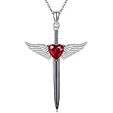 AXOMY Cross Necklace 925 Sterling Silver Angel Wings Cross Pendant Religious Christian Jewelry Gifts for Women