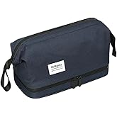 SINLAND Travel Toiletry Bag Water-resistant with Hanging Hook for Mens Large Packing with Waterproof Wet/Dry Compartment Travel Shower Bags Travel Toiletry Organizer Dopp Kit Shaving Bag