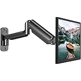 HUANUO Monitor Wall Mount for 17 to 32 Inch Computer Screen, Monitor Wall Mount Arm Holds up to 17.6lbs, Height Adjustable Fu