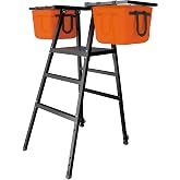 MR Portable Adjustable Volleyball Coaching Tower with Ball Bag | Referee &amp; training tower for passing &amp; defense drills, portable stand with ball bag attachments, stable for coaching