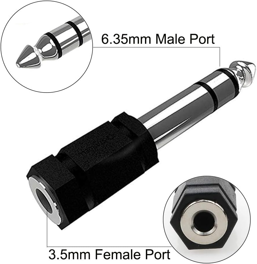 AHOAO Headphone Adapter 3.5mm Female to 6.35mm Male, 2 Pack Headphone Jack Stereo Audio Aux Adapter for Digital Piano Keyboard, etc - Image 3