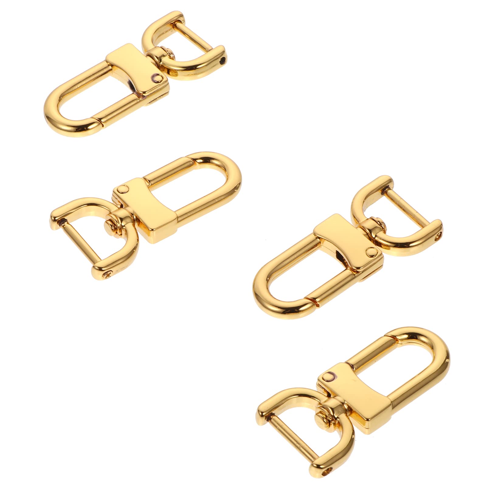 Healifty 4pcs Metal Lobster Claw Clasps Swivel Lanyard Snap Hook Metal Hook Clasp with D Rings Dog Collar Buckles Ring for Purse Hardware Sewing Craft Keychain Golden