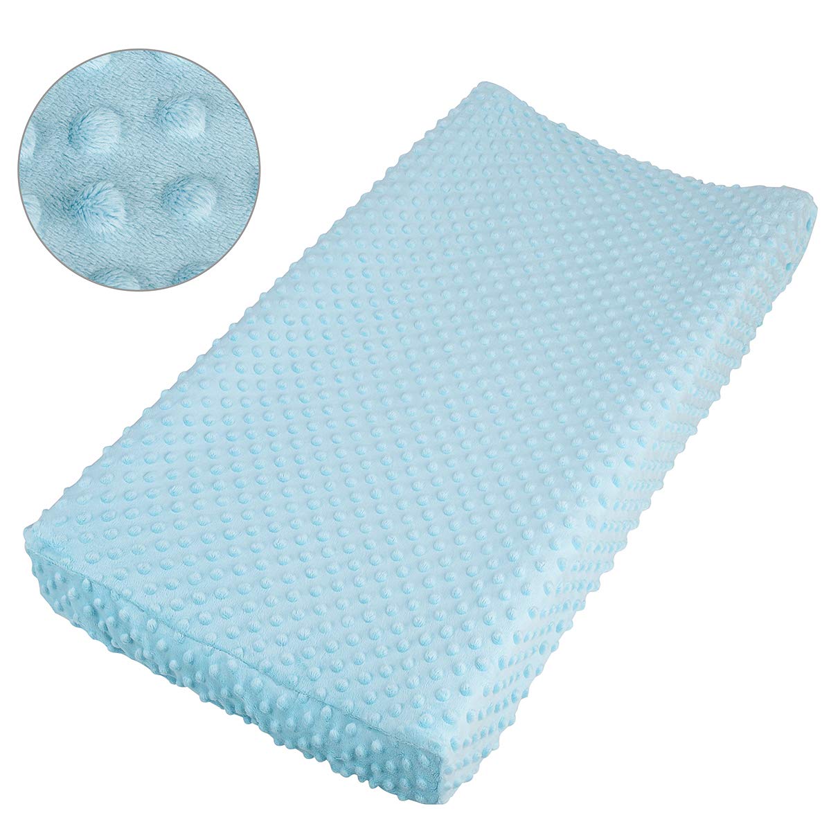 light blue changing pad cover