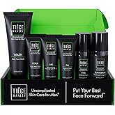 Tiege Hanley Skin Care Set for Men, Anti Aging Routine, System Level 3, Daily Face Wash, Facial Scrub, Two Moisturizers, Eye Cream, and Serum for Healthy, Hydrated Skin, Men’s Skin Care, 6 Piece Kit