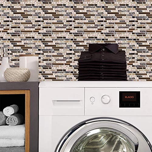 STICKGOO Anti-Mold Peel and Stick Wall Tile, Self-Adhesive Kitchen Backsplash in Sandstone (Pack of 1, Thicker Design)
