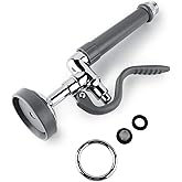 BESTJEEF Pre Rinse Sprayer Commercial Sink Sprayer Head Spray Valve,1.42GPM Restaurant Sink Dish Spray with Handle for Commercial Kitchen faucets,Chrome Finished (Grey)
