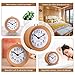 Audew Round Wooden Clock,Small Silent Desk Snooze Beech Wood Alarm Clock,Handmade Mute Creative Alarm Clock with Nightlight