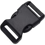 Langtor 15 PCS Côté Plat Sortie Boucles Sangle Et 1 Pouce Large 10 Verges En Nylon Noir Sangle Lourde 1en Nylon Ruban Pour Le Bricolage Faisant La Sangle Pour Bagage, Collier Pour