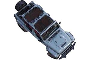 sukemichi Sunshade Bikini Top for 2024 2025 Jeep, Mesh Sun Shade Top Cover Bimini Top for 2024 2025 Jeep Wrangler JL 4XE Accessories 4 Door - Blocks UV, Wind, Noise, Black (Not for Soft Top Sky Top)