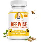 Dr. Danielle's Bee Wise - Bee Pollen Supplement - Bee Well with Royal Jelly, Propolis, Beepollen in 4 Daily Bee Pollen Capsules