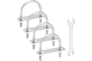 MECCANIXITY 4Pcs M6 U-Bolts, 2"(51mm) Inner Width 2.68"(68mm) Length 304 Stainless Steel Round Bend U Bolts with Nuts Frame P