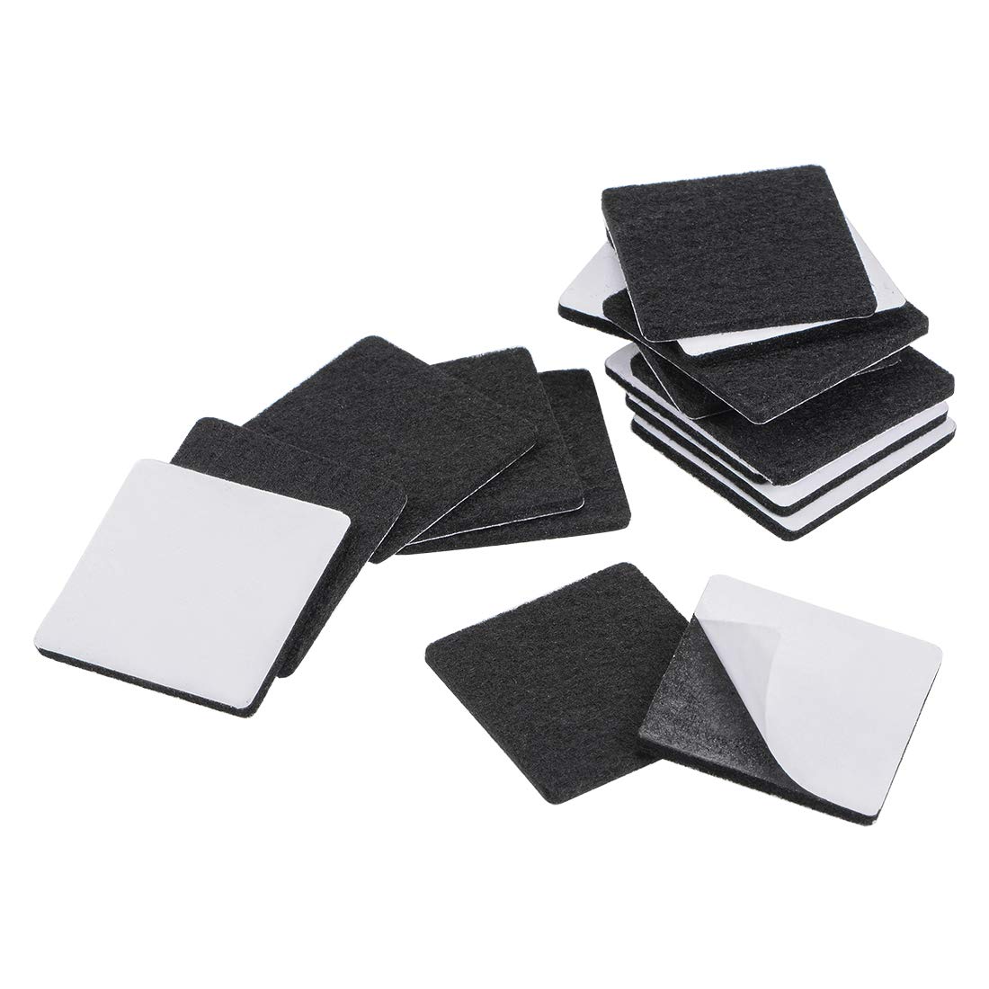 sourcing map Furniture Pads Adhesive Felt Pads 40mm x 40mm Square 3mm Thick Black 16Pcs