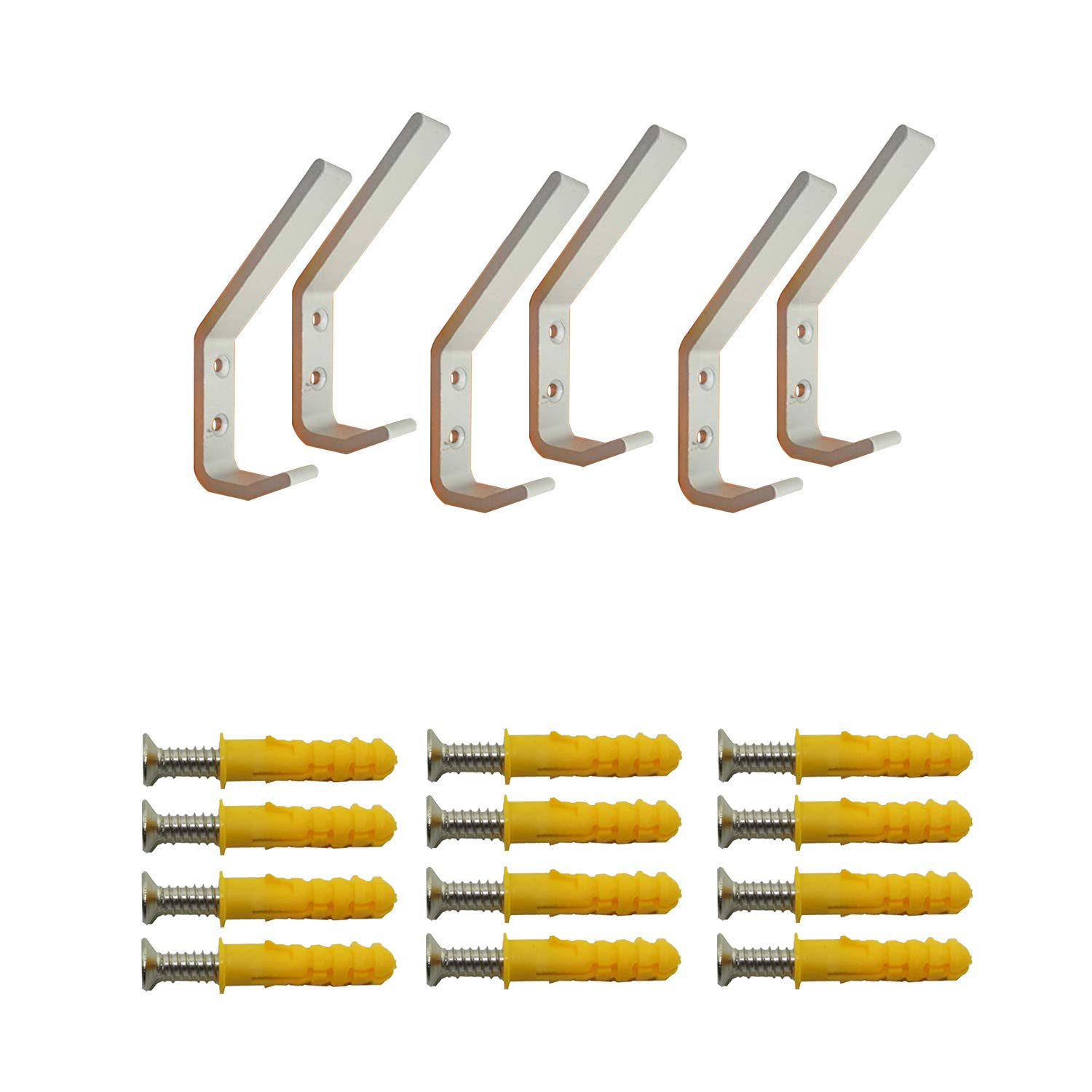 PINCHUANG 18Pcs Motorcycle Helmet Holder Hook, Hat Rack, Wall Mounted Equestrian Helmet Storage Rack Hanger, Motorbike Cloth Wall Mount Display Rack Hook with Mounting Screws(6pcs Hook+ 12pcs Screws)