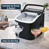 1ABOVE Countertop Ice Maker 12kg/24H 9 Cubes in 6 Min Self-Cleaning Black view 2