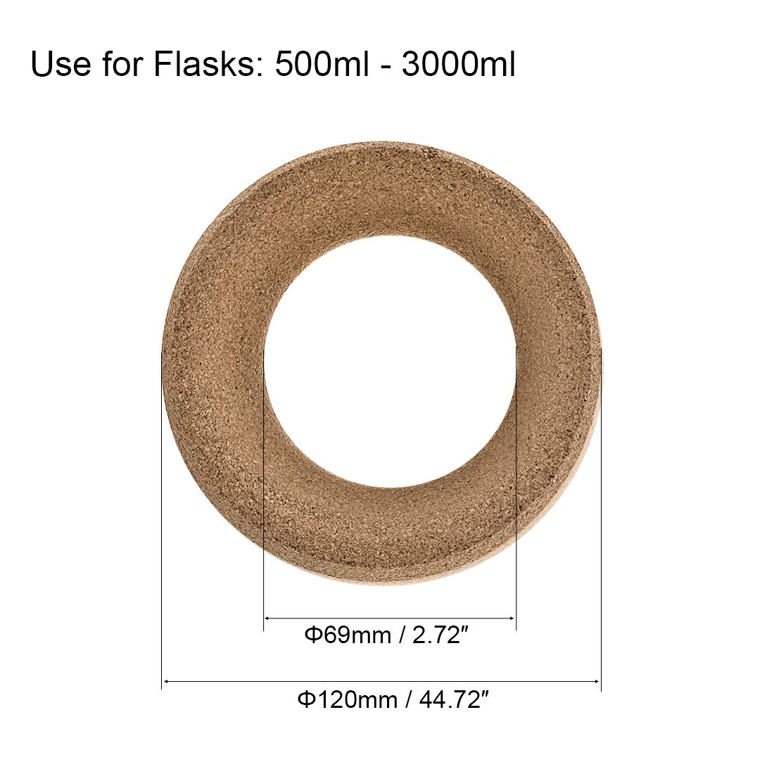 sourcing map Lab Flask Support Cork Stand 120mm Diameter Round Bottom Holder for 500ml-3000ml Flasks 2Pcs - Image 3