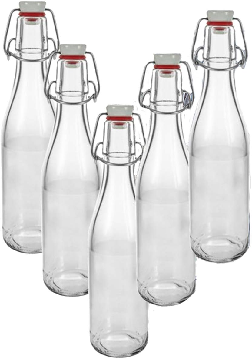 hocz 10er Set Bügelflaschen Bügelflasche Glasflaschen 330ml mit Bügelverschluss zum Selbstbefüllen Bügelflasche Smoothie