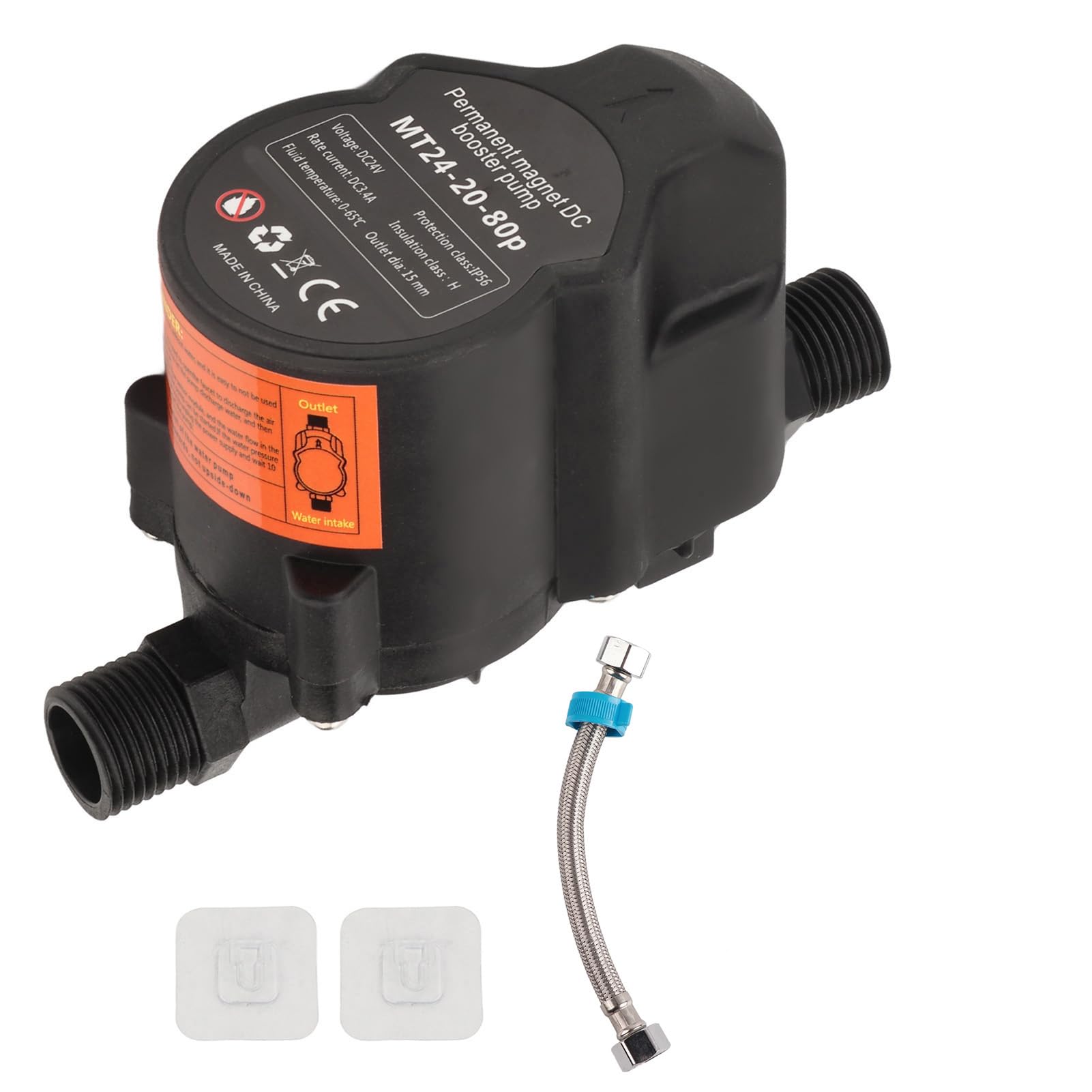 Mt24 20 80p Water Pressure Booster Pump, Abs Shell Copper Coil Dc 24v Automatic Low Noise 80pa Small Shower Booster Circulation Pump(#3)