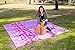 Premium Oversized Beach Blanket - Unique 7’x7’ Waterproof Sandproof Mat| 300D Ripstop Nylon| Compact Wind-Resistant Lightweight| FREE Sand Anchors, Carbine Clip, Travel Bag for Camping Outdoor Picnic