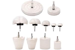 MYCHENG 11PCS Aluminum Polishing Kit for Drill, Buffing Wheels & Pads Set, Wheel Polisher Attachment for Metal, Chrome, Car Detailing