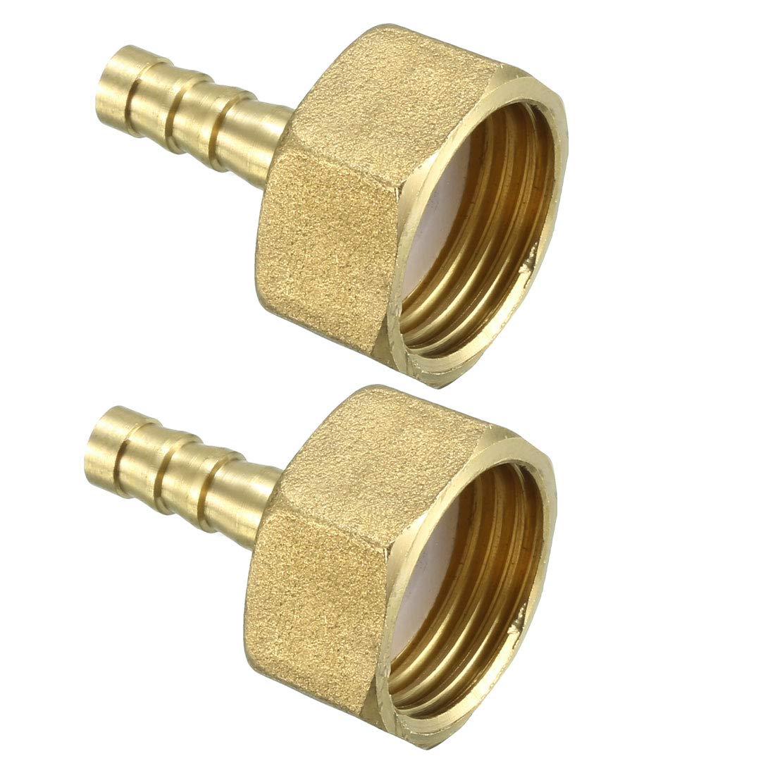 sourcing map Brass Barb Hose Fitting Connector Adapter 6.5mm Barbed x G1/2 Female Pipe 2pcs